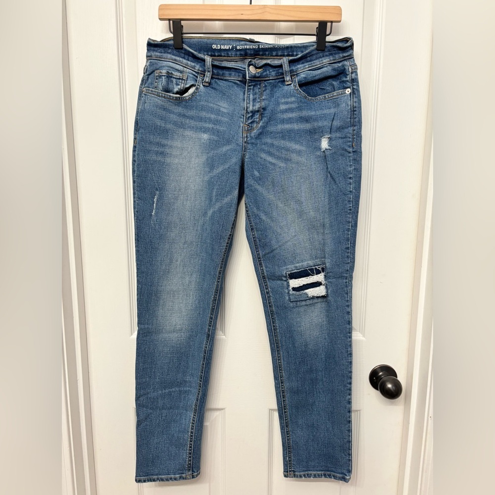 Medium Wash Distressed Skinny Jeans | Old Navy 6